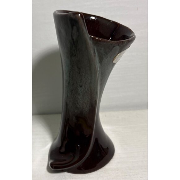 McMaster Pottery Vase Black Gray Drip Glaze 7 x 3" Mid Century Modern Vtg Canada - Picture 2 of 9